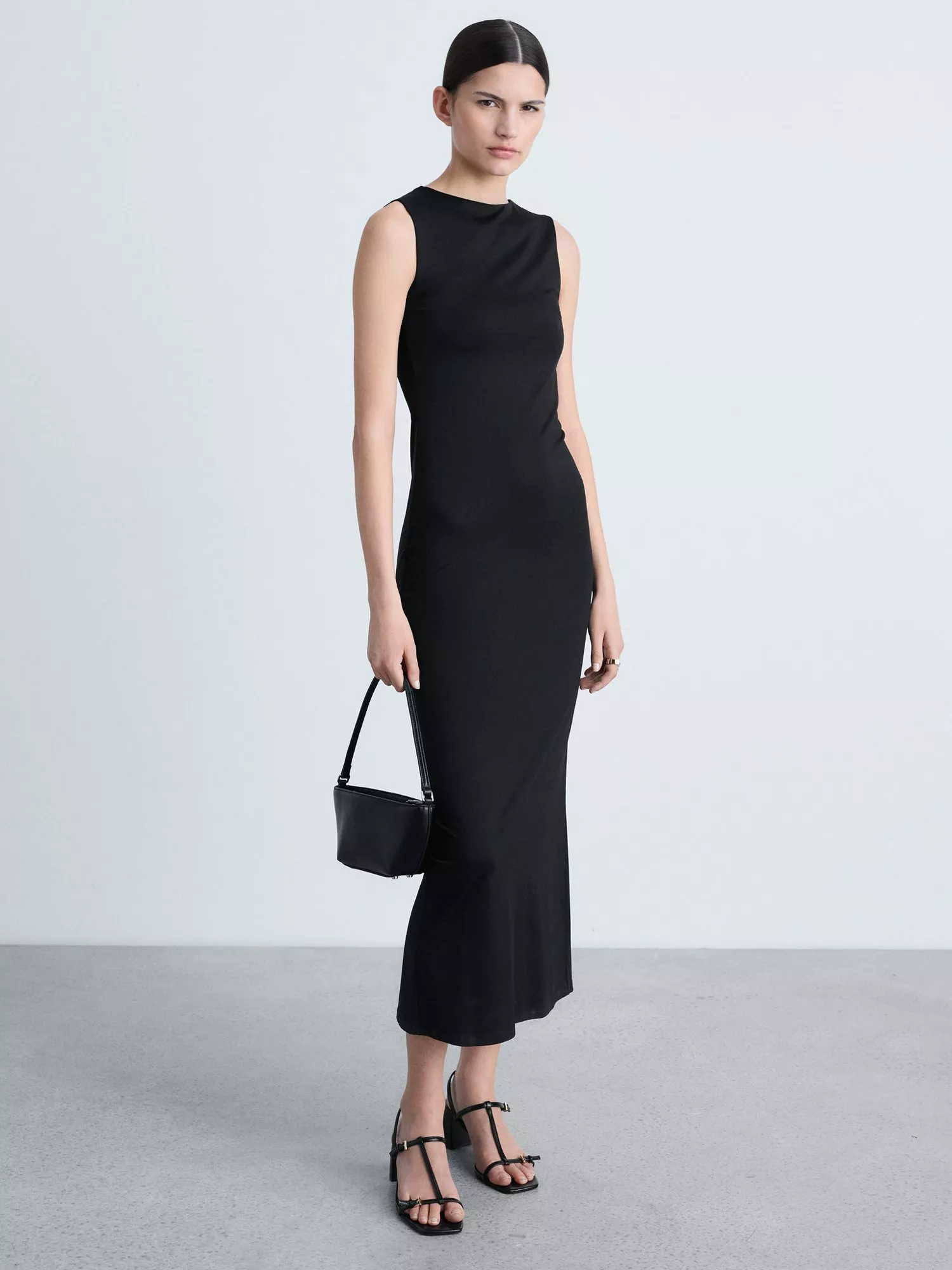 Mango Luisa Fitted Sleeveless Slit Back Maxi Dress
