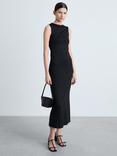 Mango Luisa Fitted Sleeveless Slit Back Maxi Dress, Black, Black