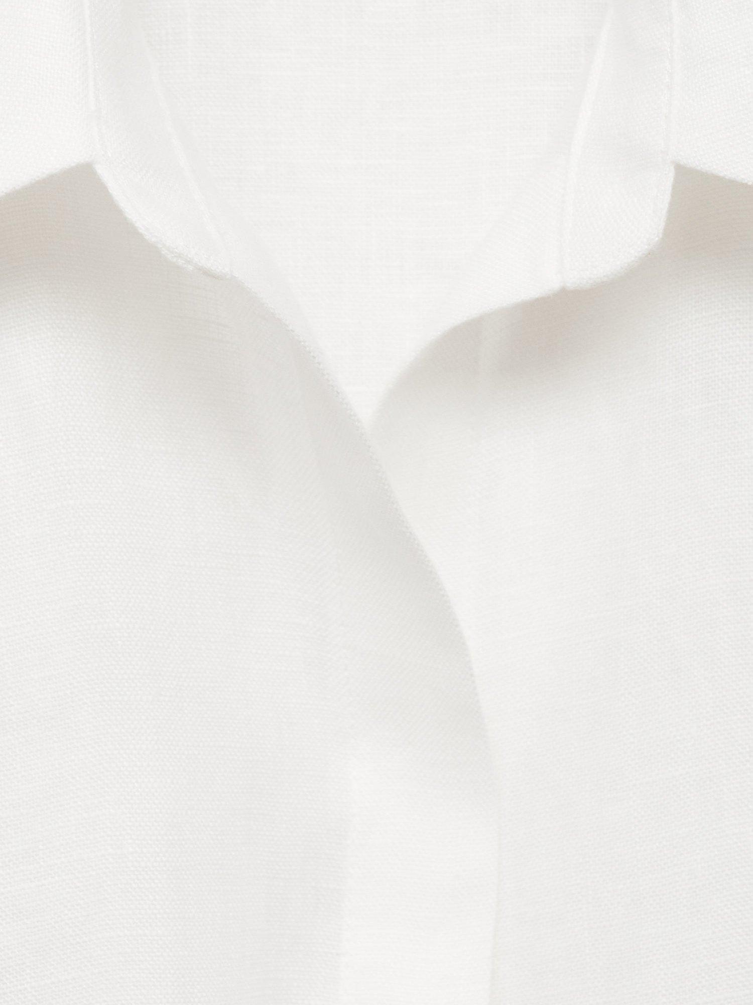 Product image 5 of 7, which shows Mango Sara Cotton Button Front Shirt Dress, White, 12