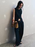 Mango Amalfi Tailored Waistcoat, Black