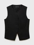 Mango Amalfi Tailored Waistcoat, Black