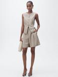 Mango Vivian Pinstripe Waistcoat, Brown/Multi