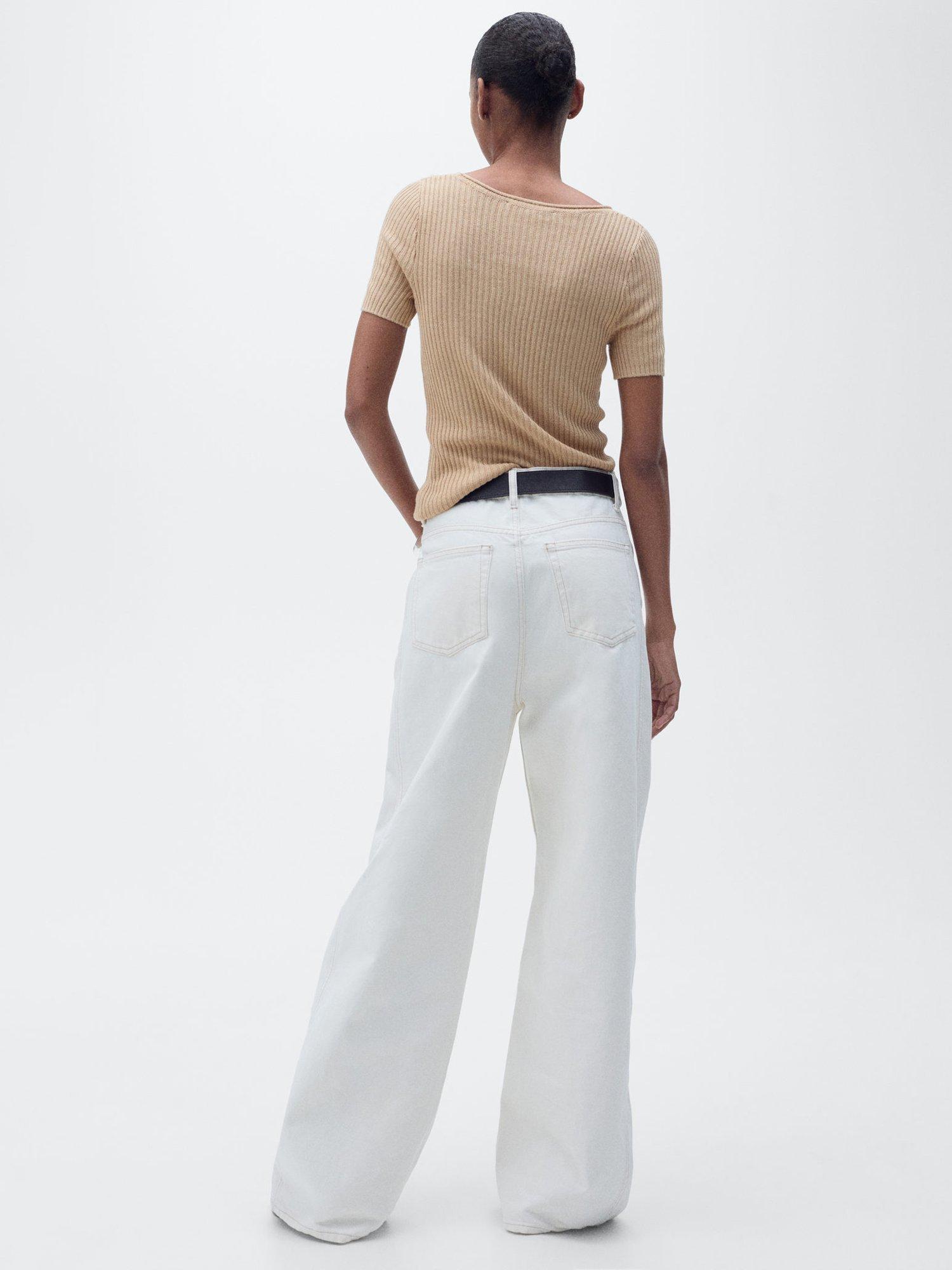Product image 4 of 8, which shows Mango Scoop Neck Sweater, Medium Brown, XXS