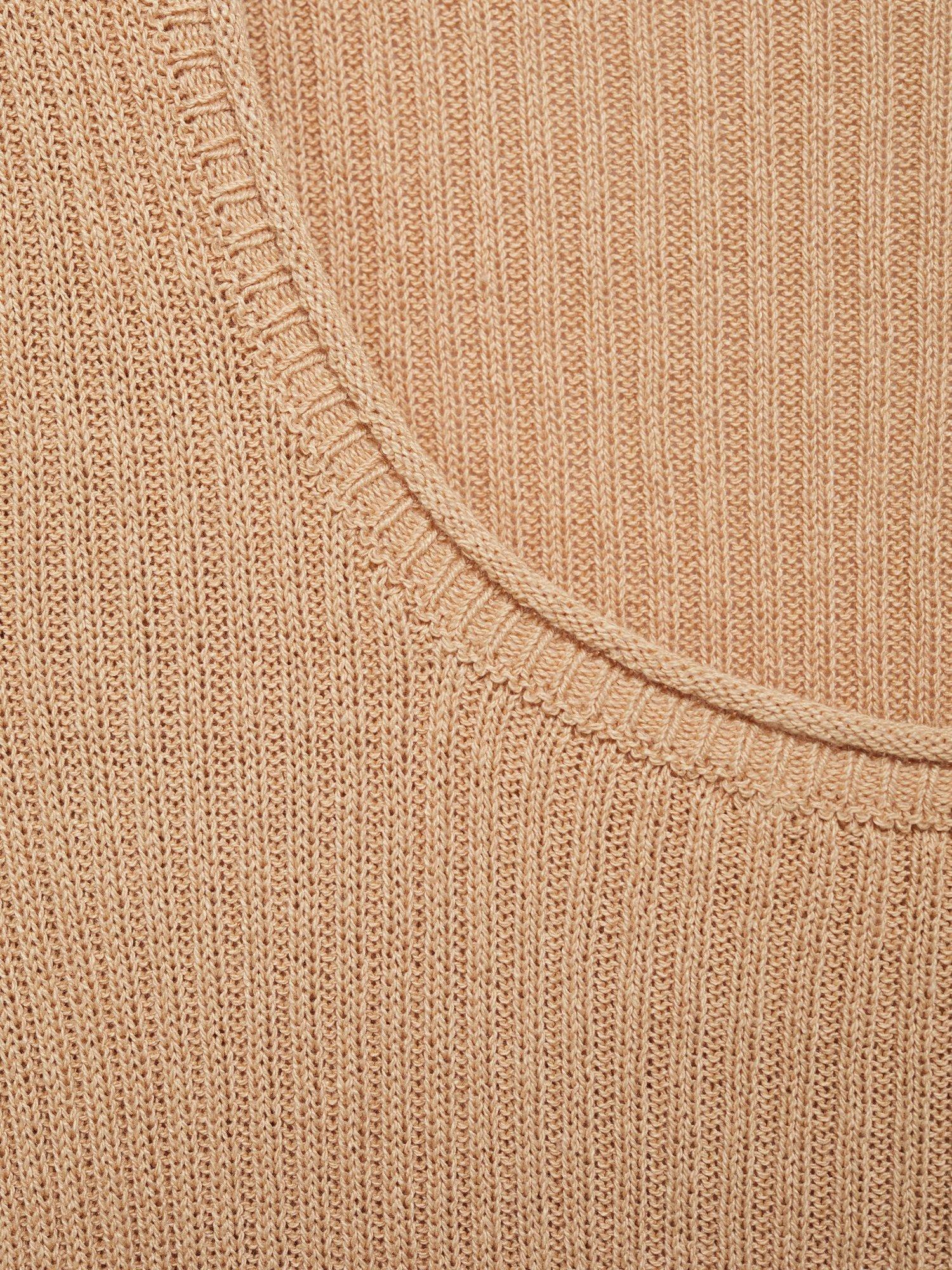 Product image 8 of 8, which shows Mango Scoop Neck Sweater, Medium Brown, XXS