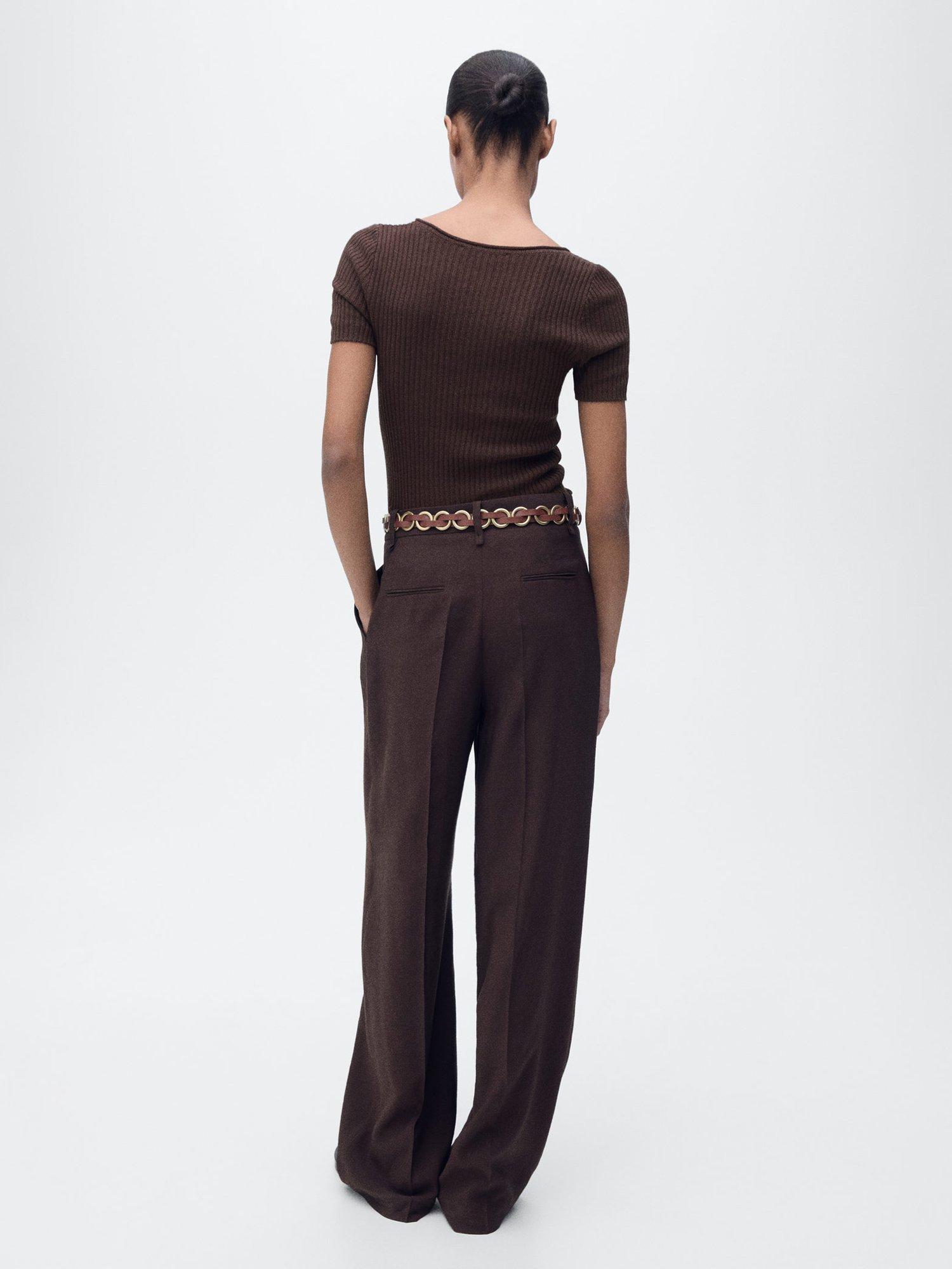 Product image 4 of 11, which shows Mango Scoop Neck Sweater, Dark Brown, M