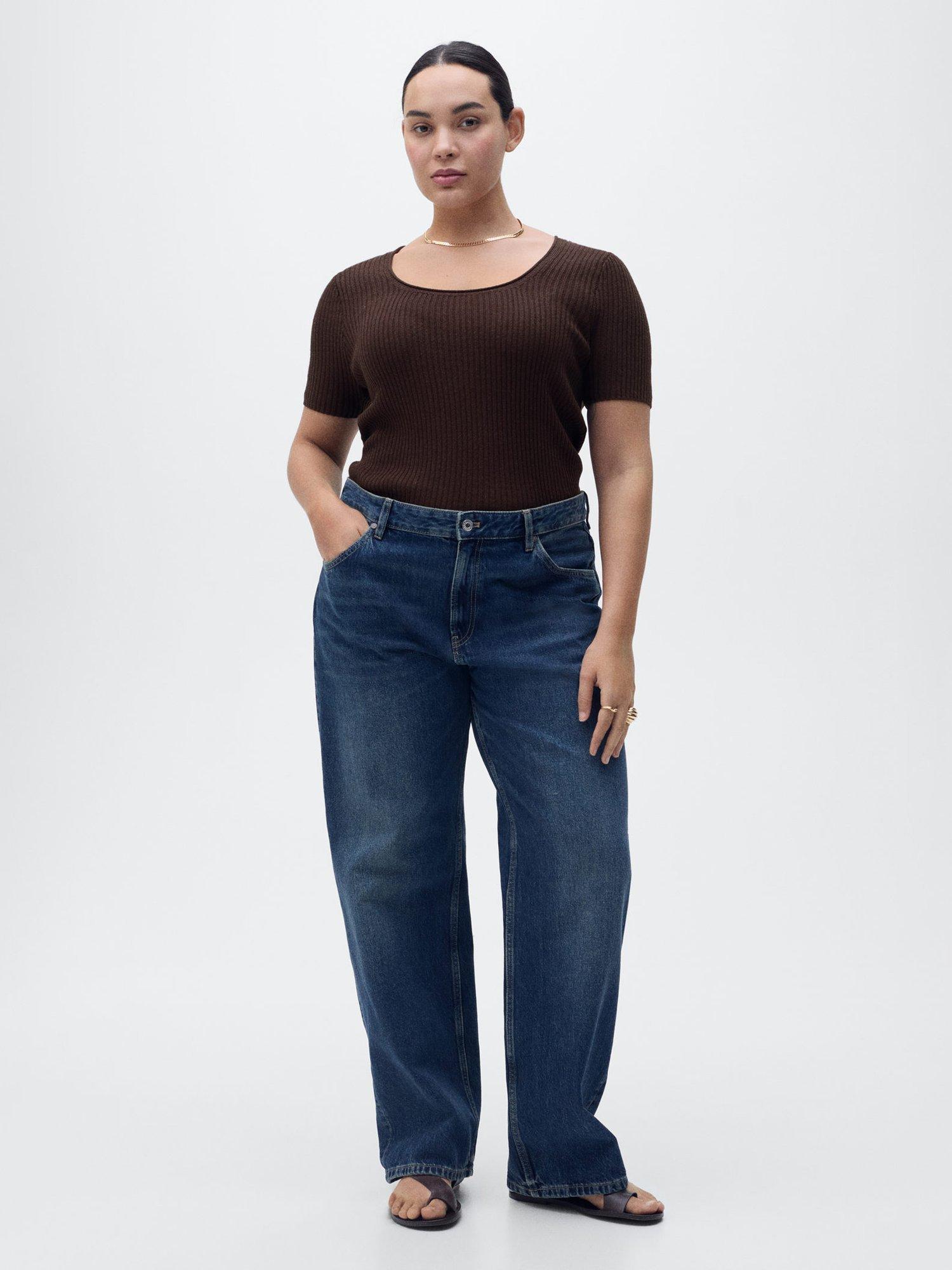 Product image 7 of 11, which shows Mango Scoop Neck Sweater, Dark Brown, M