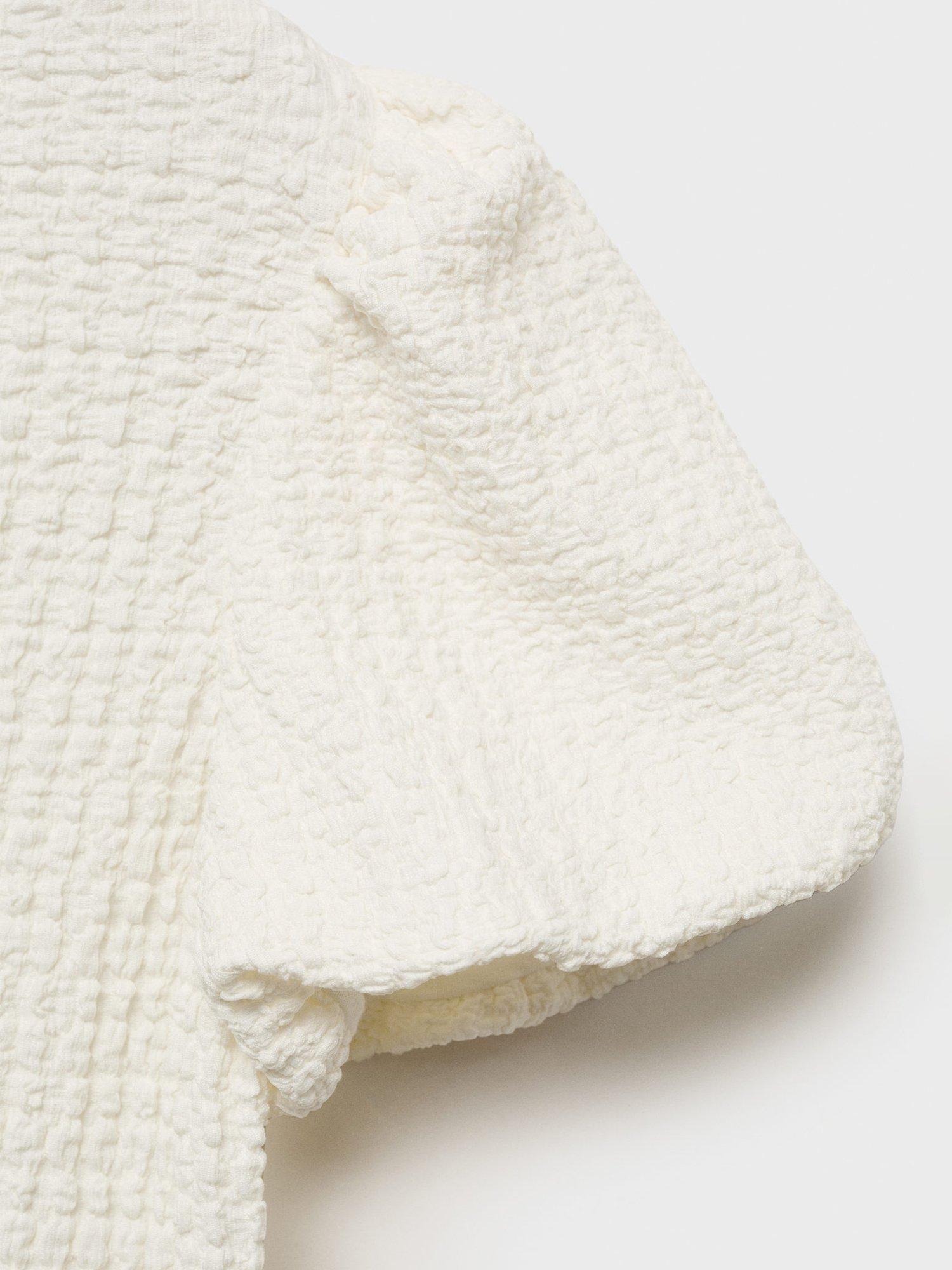 Product image 5 of 7, which shows Mango Benita Short Sleeve Blouse, Light Beige, S