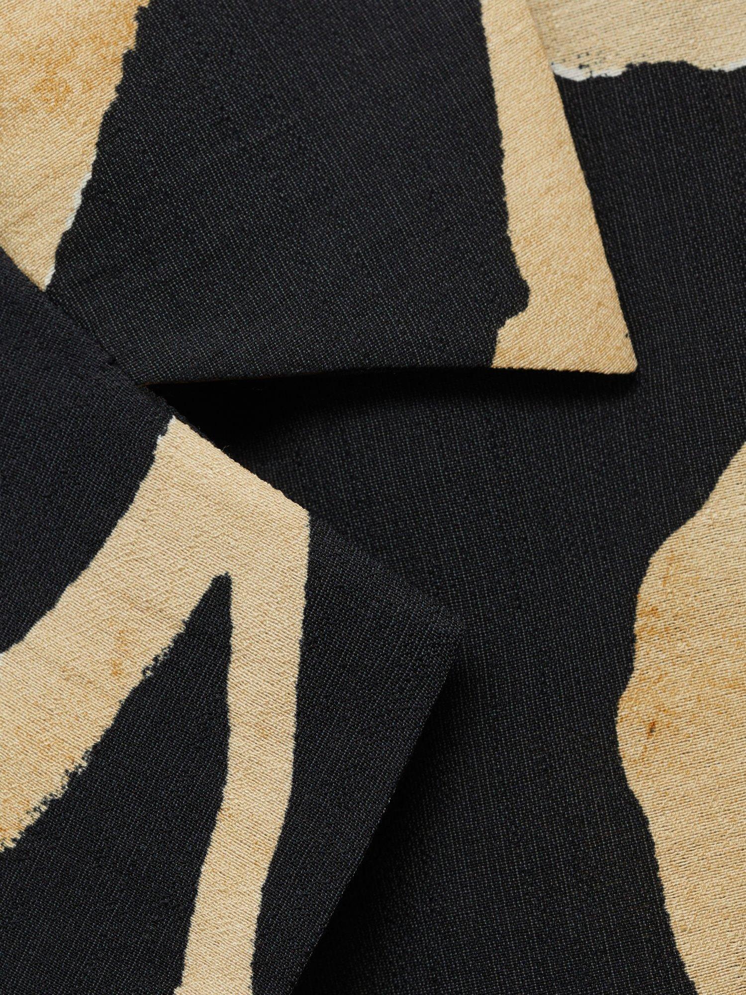 Product image 9 of 10, which shows Mango Plumas Abstract Short Sleeve Shirt, Black/Beige, 6