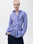 Mango Inma Striped Multi-Position Closure Shirt