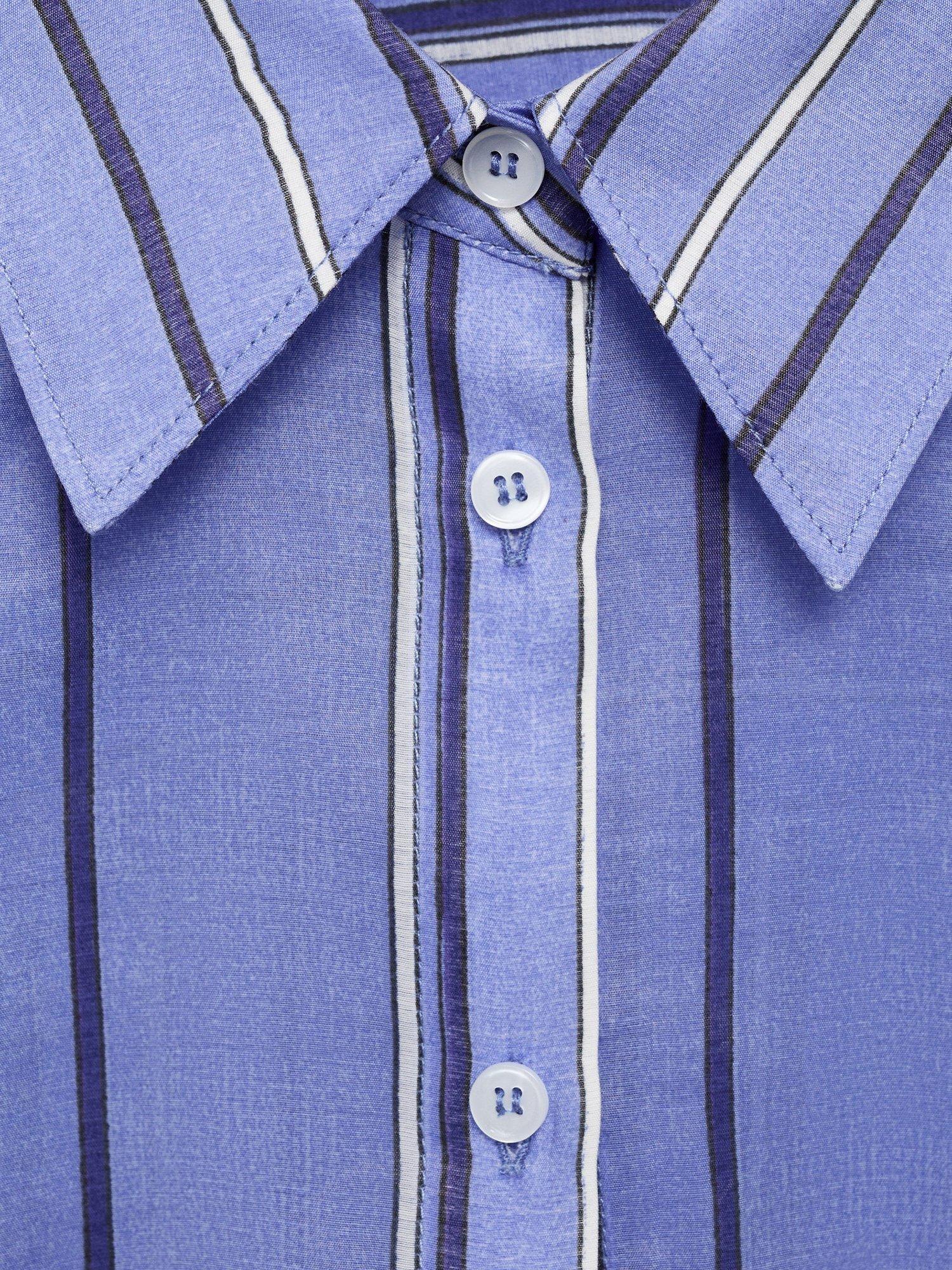 Product image 7 of 7, which shows Mango Inma Striped Multi-Position Closure Shirt, Medium Blue, 8