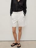 Mango Marina Pleated Cotton Denim Bermuda Shorts