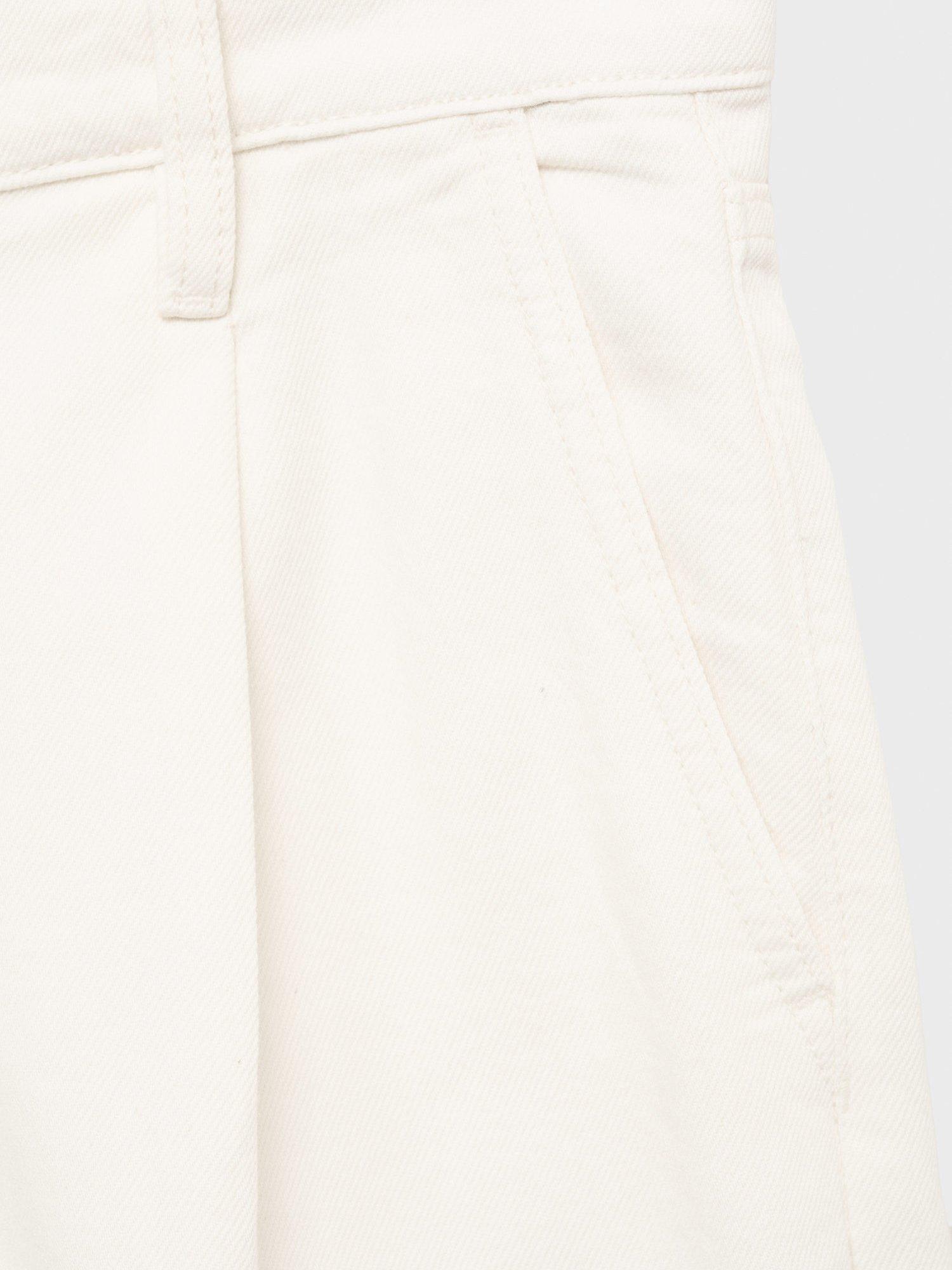 Product image 5 of 7, which shows Mango Marina Pleated Cotton Denim Bermuda Shorts, Natural White, 10