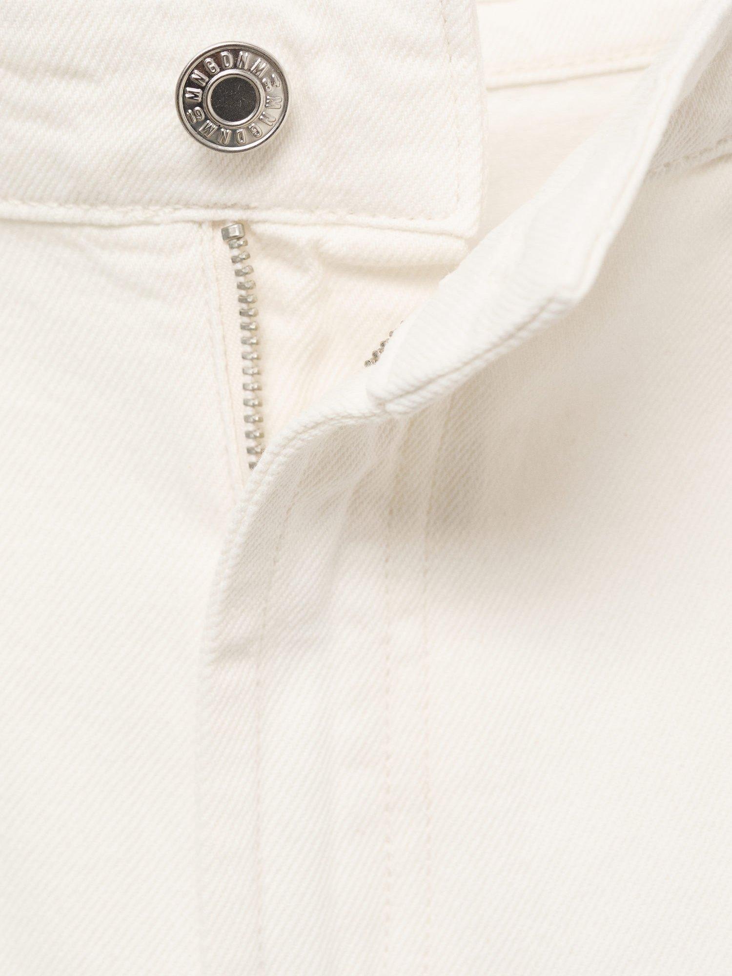 Product image 7 of 7, which shows Mango Marina Pleated Cotton Denim Bermuda Shorts, Natural White, 10