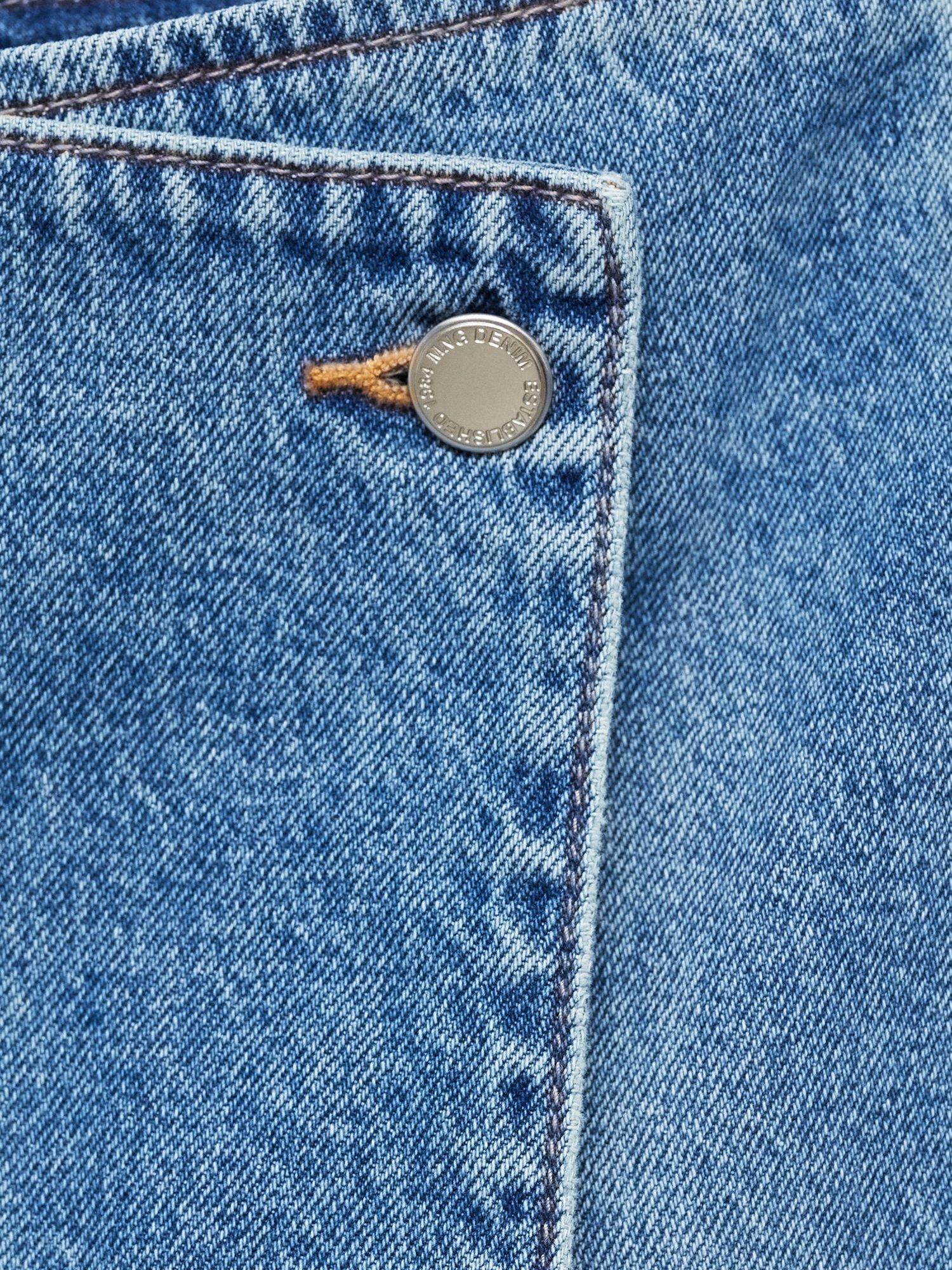 Product image 7 of 7, which shows Mango Wrapped Cotton Denim Skort, Mid Blue, L