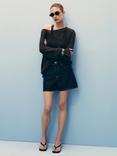 Mango Zoey Denim Shorts, Dark Blue