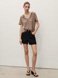 Mango Zoey High-Rise Cotton Denim Shorts
