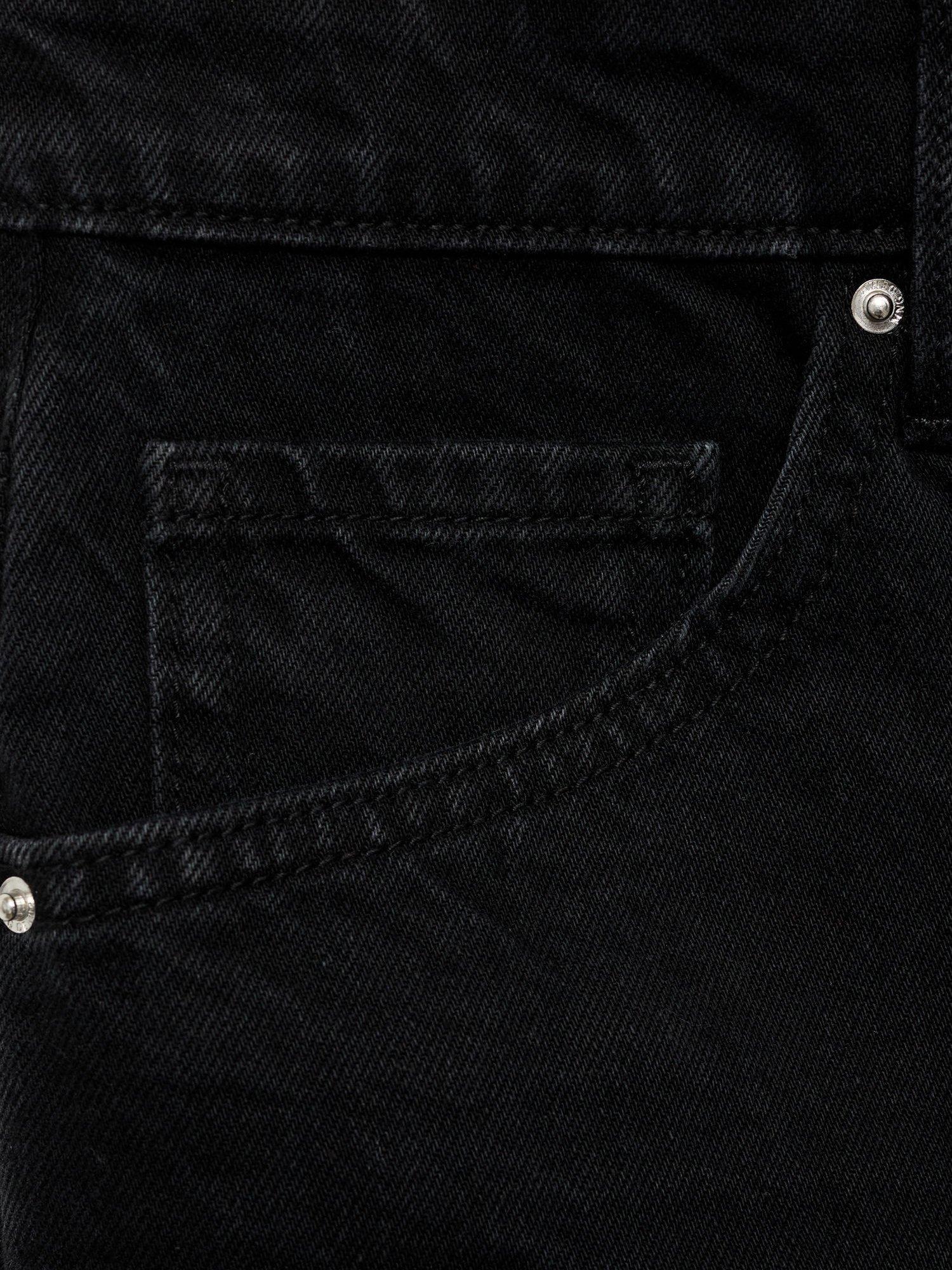 Product image 5 of 7, which shows Mango Zoey High-Rise Cotton Denim Shorts, Black, 10