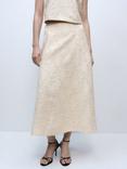 Mango Floc Textured A-Line Flared Skirt
