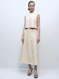 Mango Floc Textured A-Line Flared Skirt
