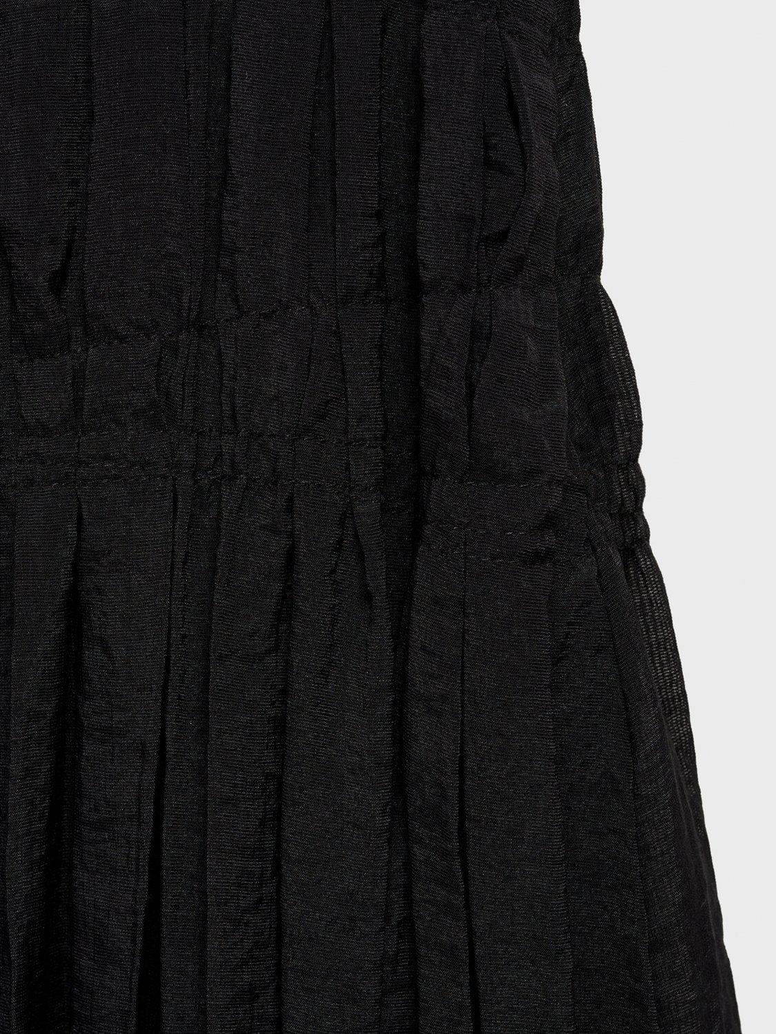 Product image 5 of 6, which shows Mango Himalaya Gathered Mixed Blend Midi Skirt, Black, 10