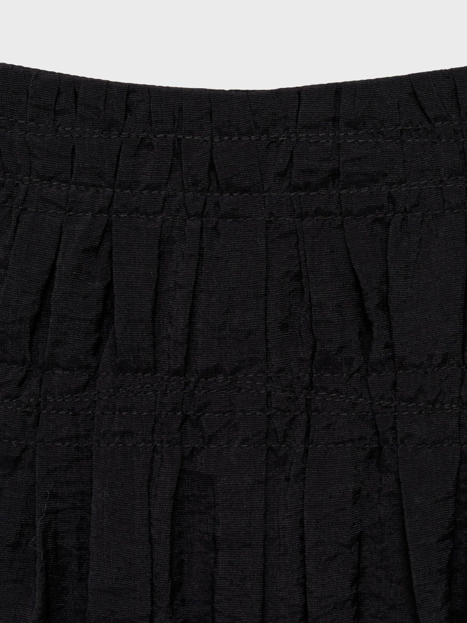 Product image 6 of 6, which shows Mango Himalaya Gathered Mixed Blend Midi Skirt, Black, 10