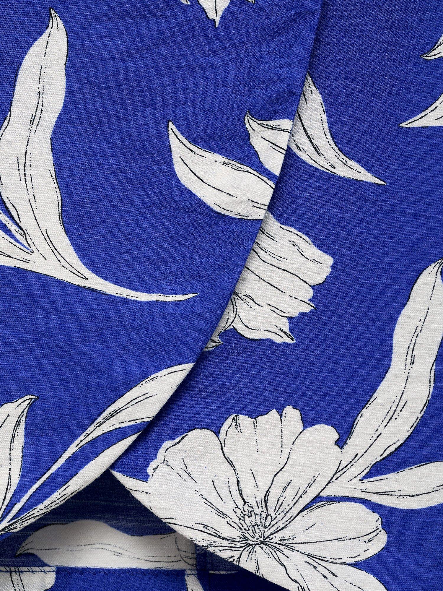 Product image 8 of 8, which shows Mango Pareo Floral Print Wrap Midi Skirt, Medium Blue, XXXL