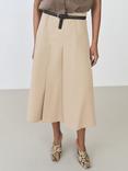 Mango Pleated Cotton Skirt, Sand