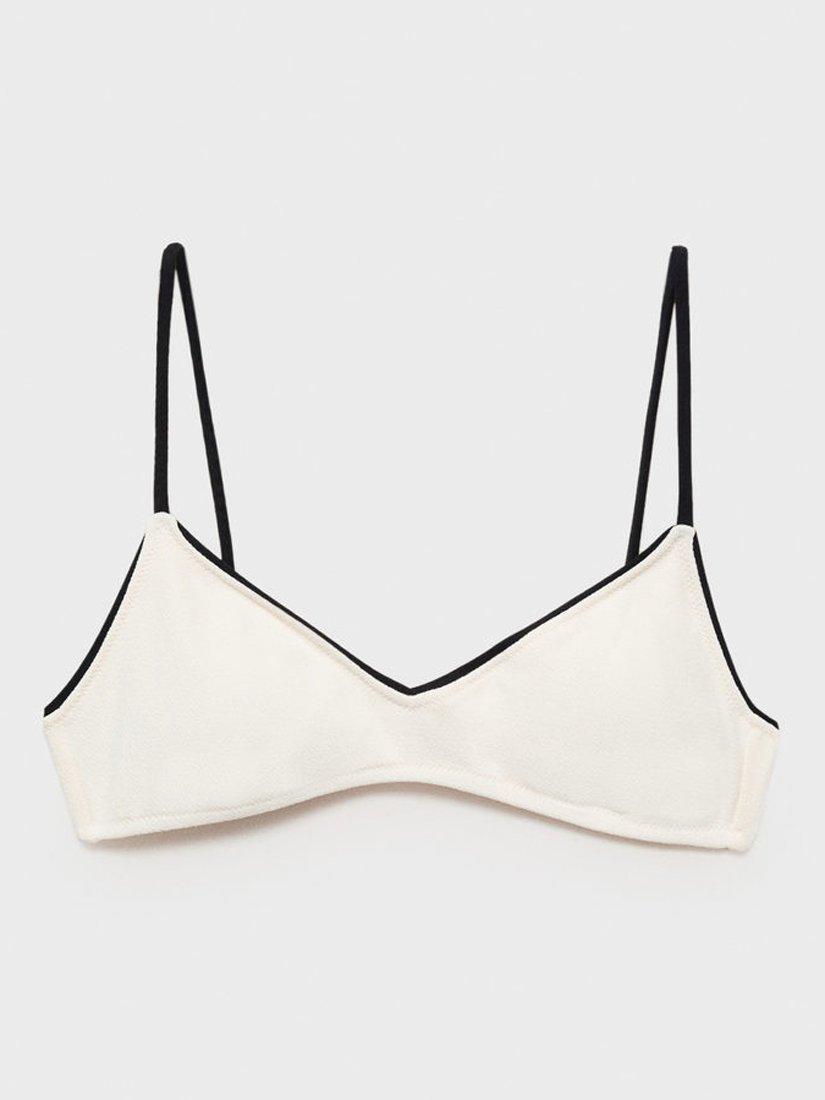 Product image 3 of 6, which shows Mango Faro Triangular Bikini Top, White, L
