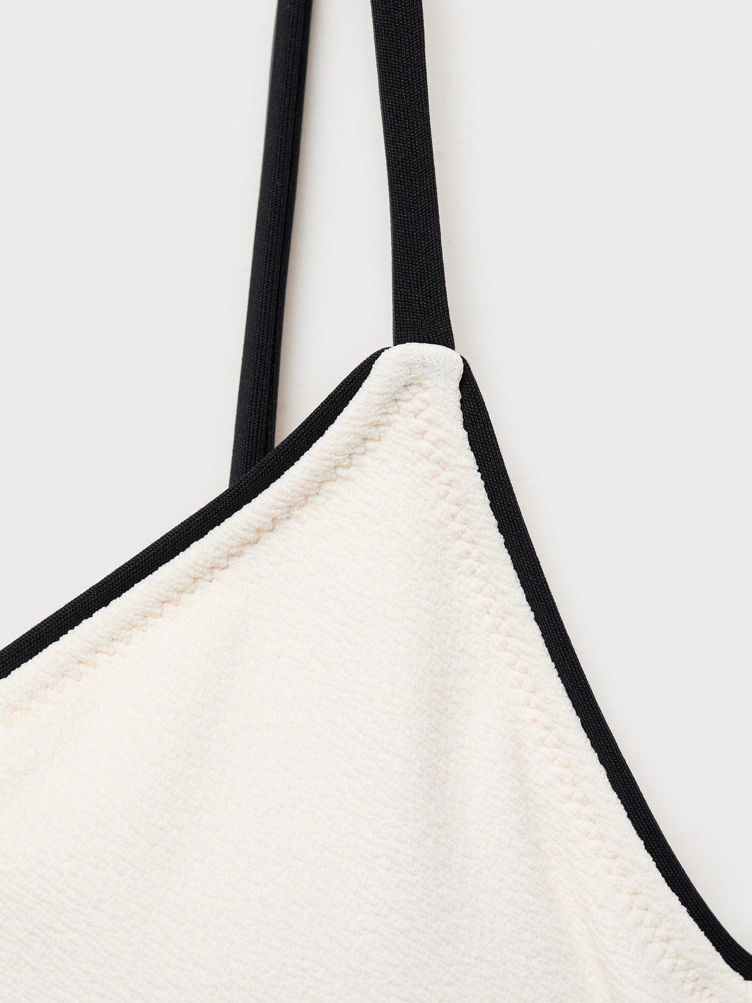 Product image 6 of 6, which shows Mango Faro Triangular Bikini Top, White, L