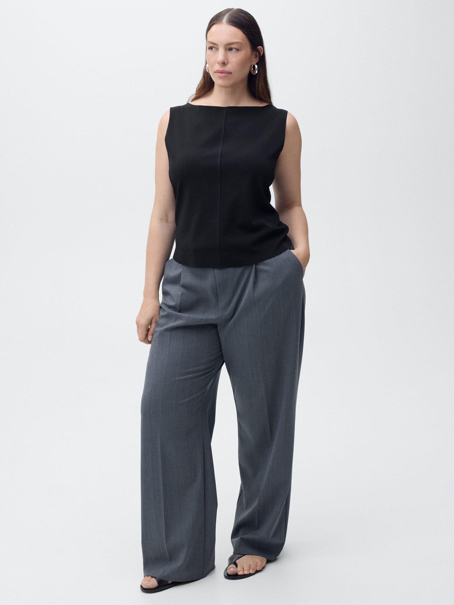 Product image 7 of 8, which shows Mango Mushu Sleeveless Knit Top, Black, 4XL