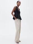 Mango Pep Sleeveless V Neck Top, Black