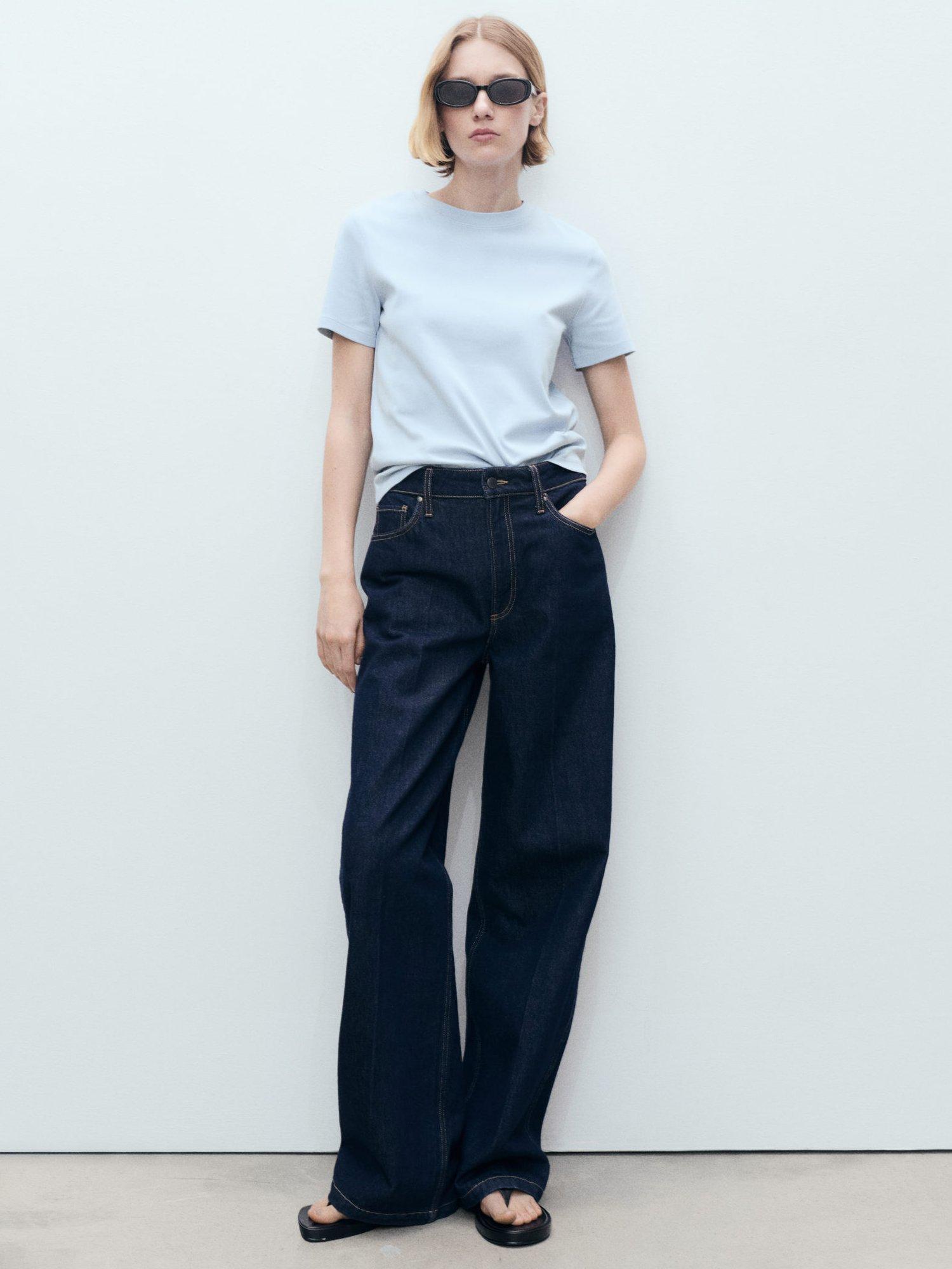Product image 1 of 8, which shows Mango Rita Short Sleeve T-Shirt, Lt-Pastel Blue, XS