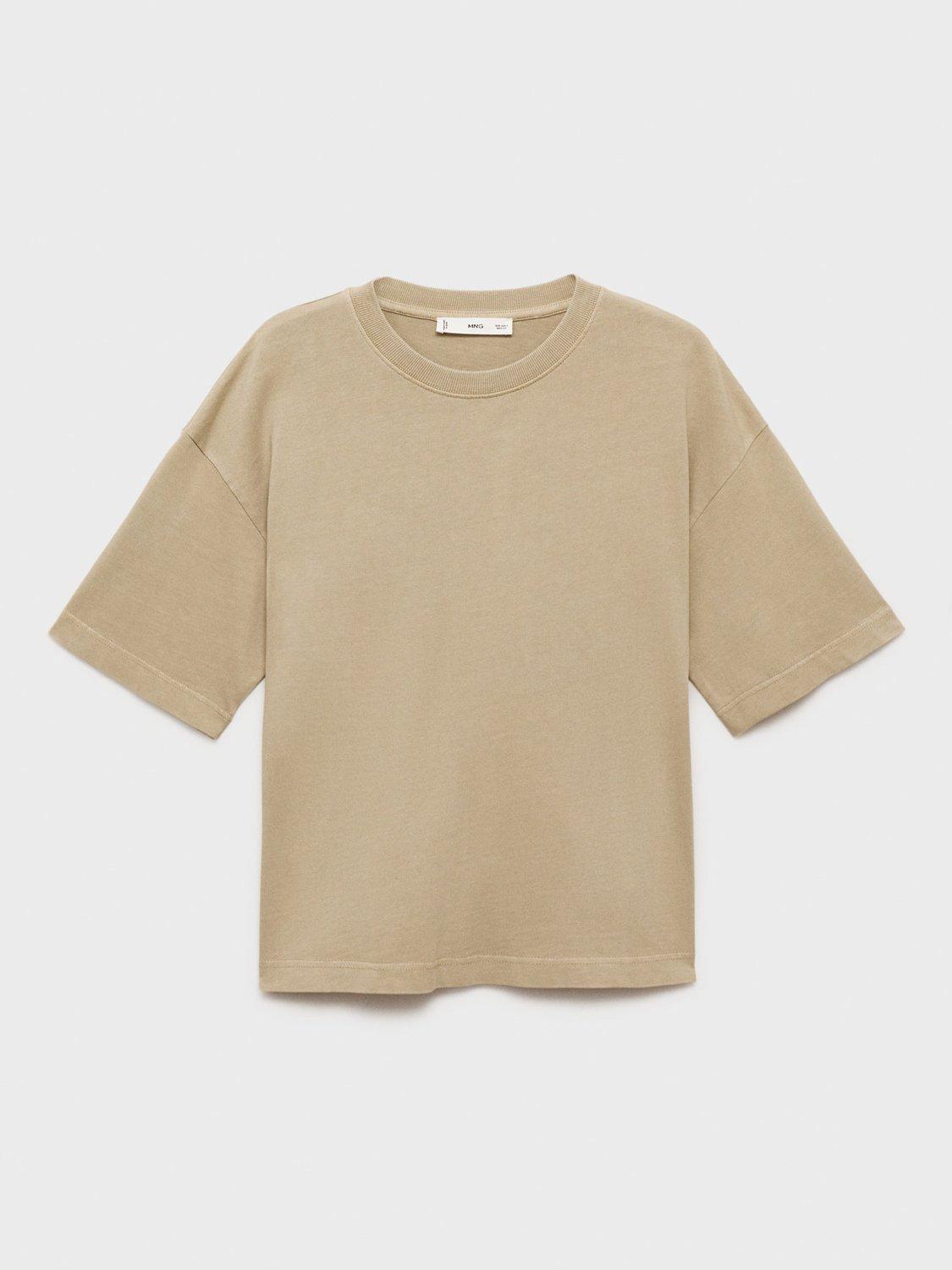 Product image 3 of 6, which shows Mango Sita Oversized T-Shirt, Beige, L