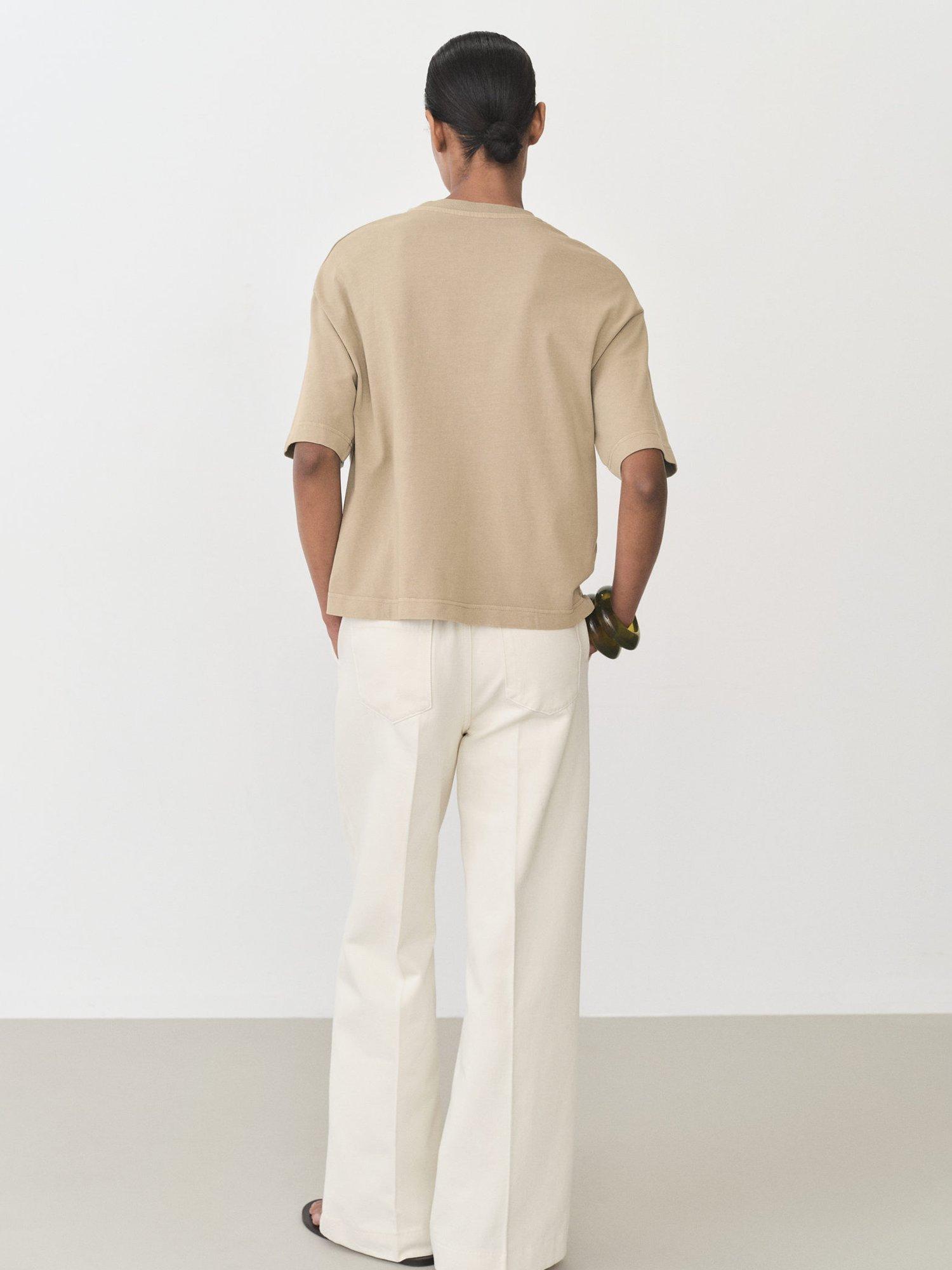 Product image 4 of 6, which shows Mango Sita Oversized T-Shirt, Beige, L
