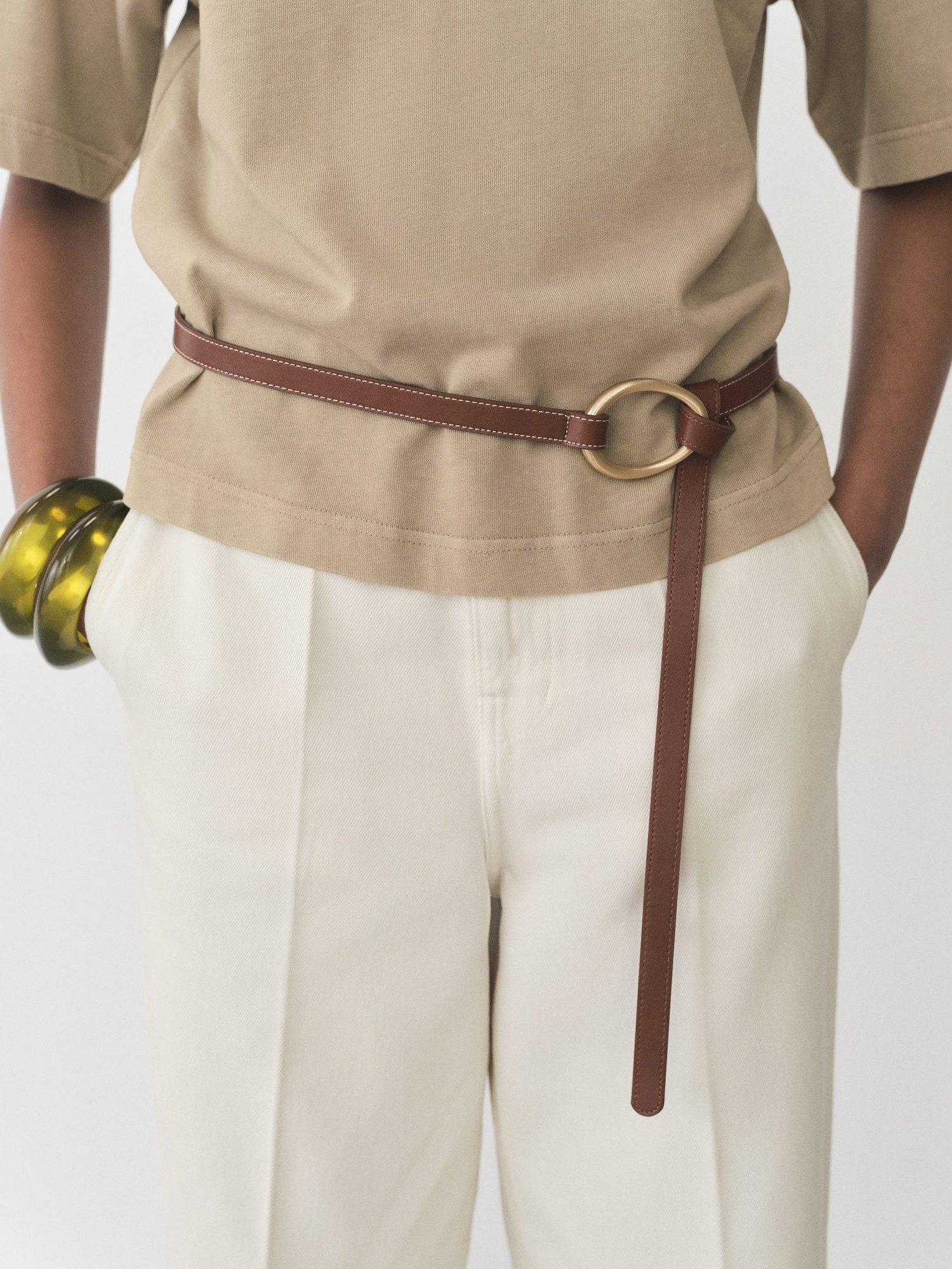 Product image 5 of 6, which shows Mango Sita Oversized T-Shirt, Beige, L