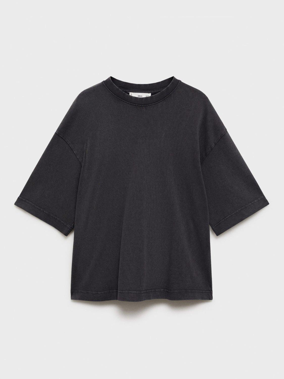 Product image 3 of 8, which shows Mango Sita Oversized T-Shirt, Charcoal, XXS