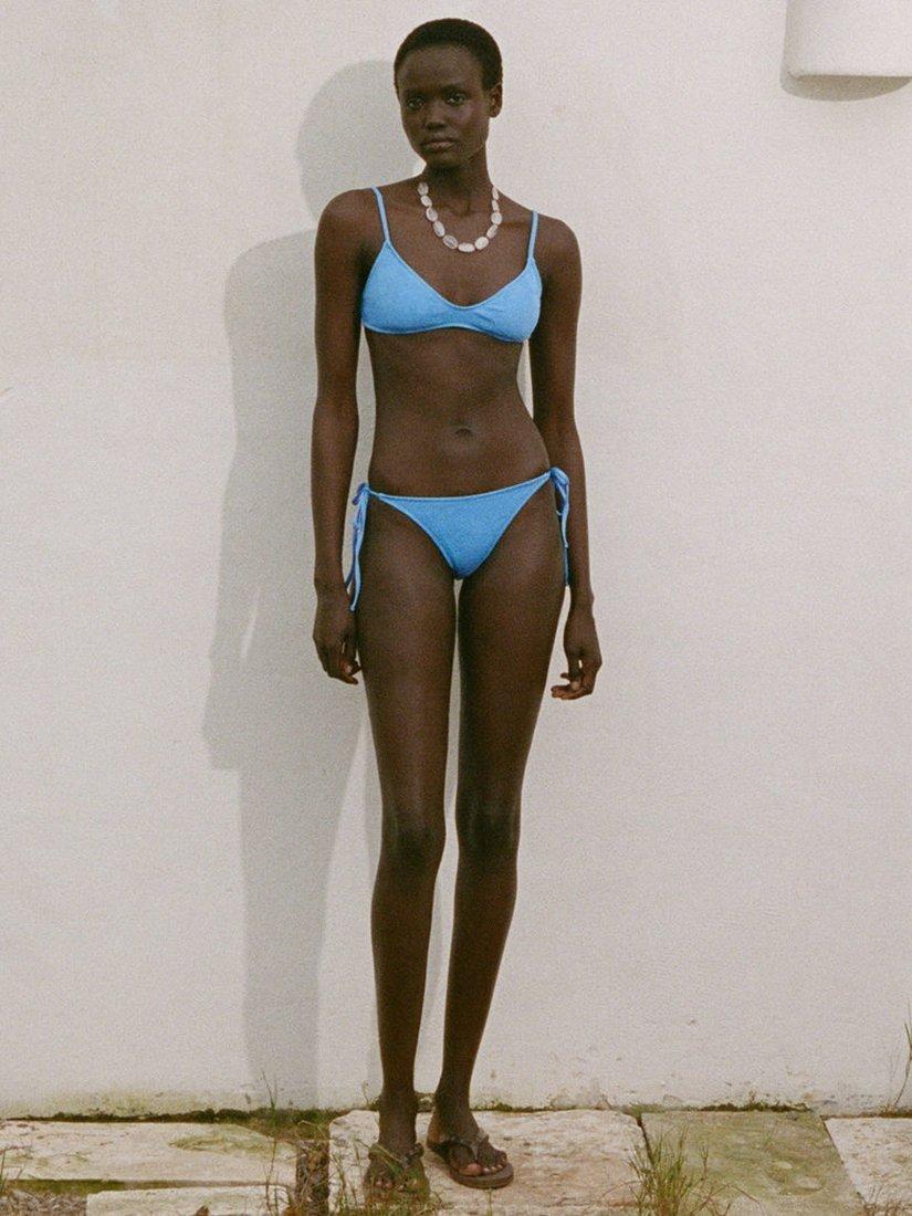 Product image 2 of 6, which shows Mango Turqueta Bikini Top, Pastel Blue, XS