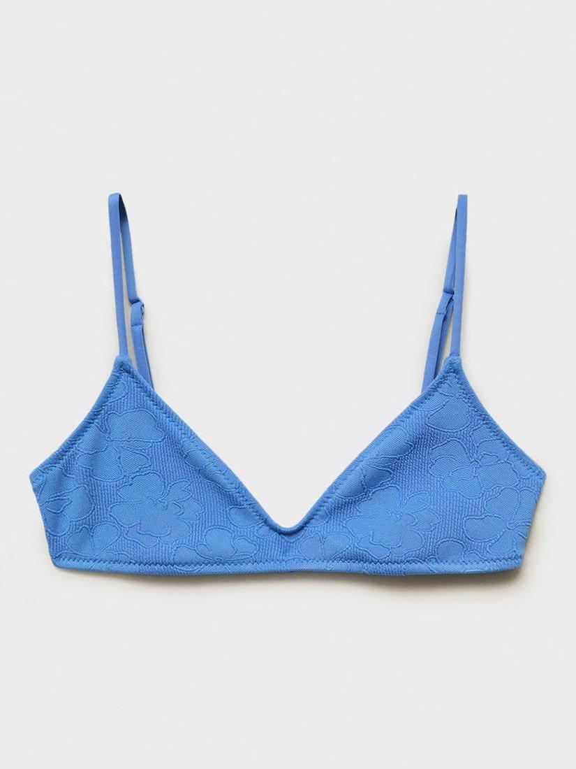 Product image 3 of 6, which shows Mango Turqueta Bikini Top, Pastel Blue, XS