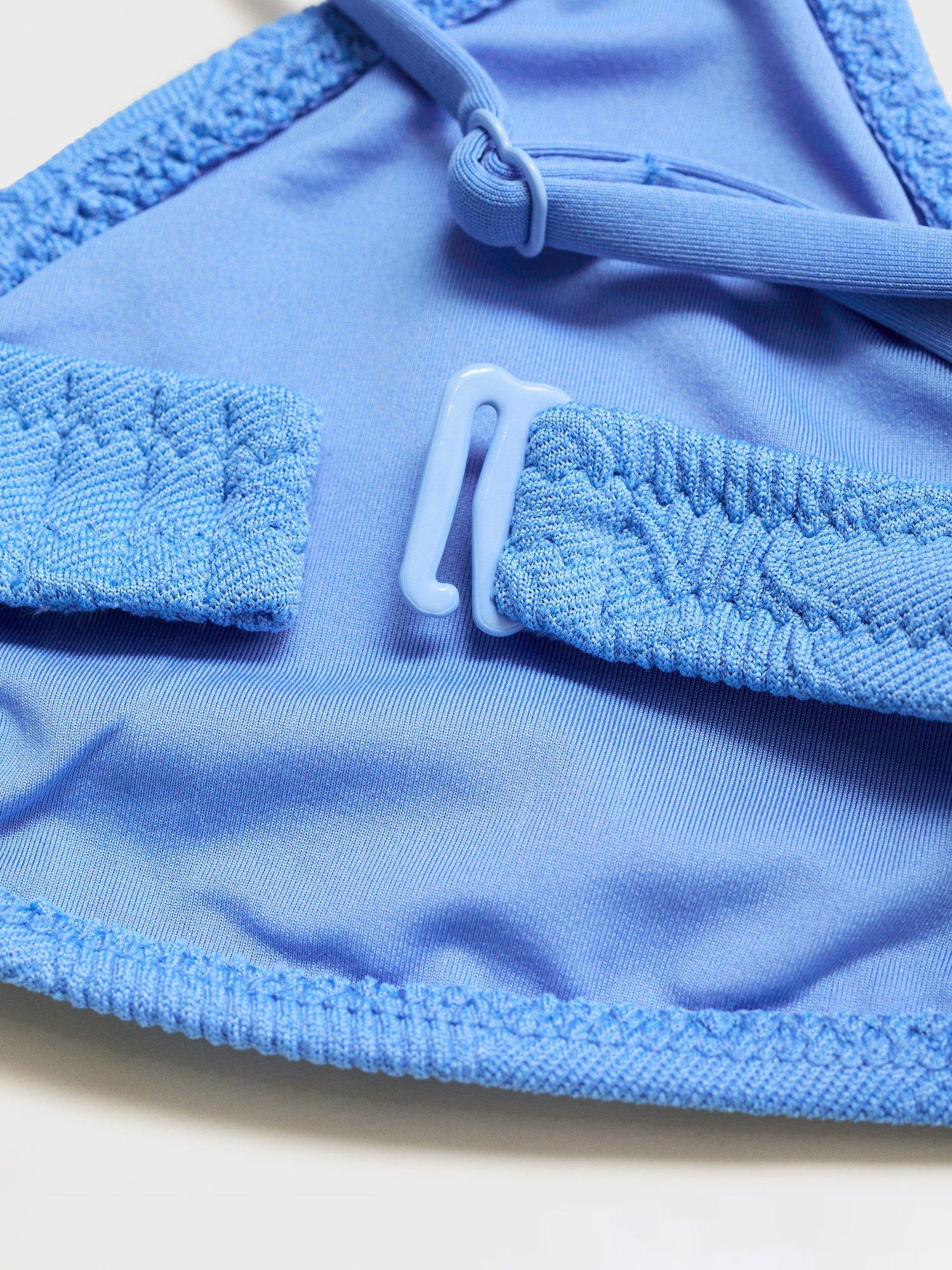 Product image 6 of 6, which shows Mango Turqueta Bikini Top, Pastel Blue, XS
