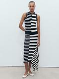 Mango Zunga Stripe Knit Top, Navy/White