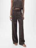 Mango Adrian Straight Fit Trousers, Brown