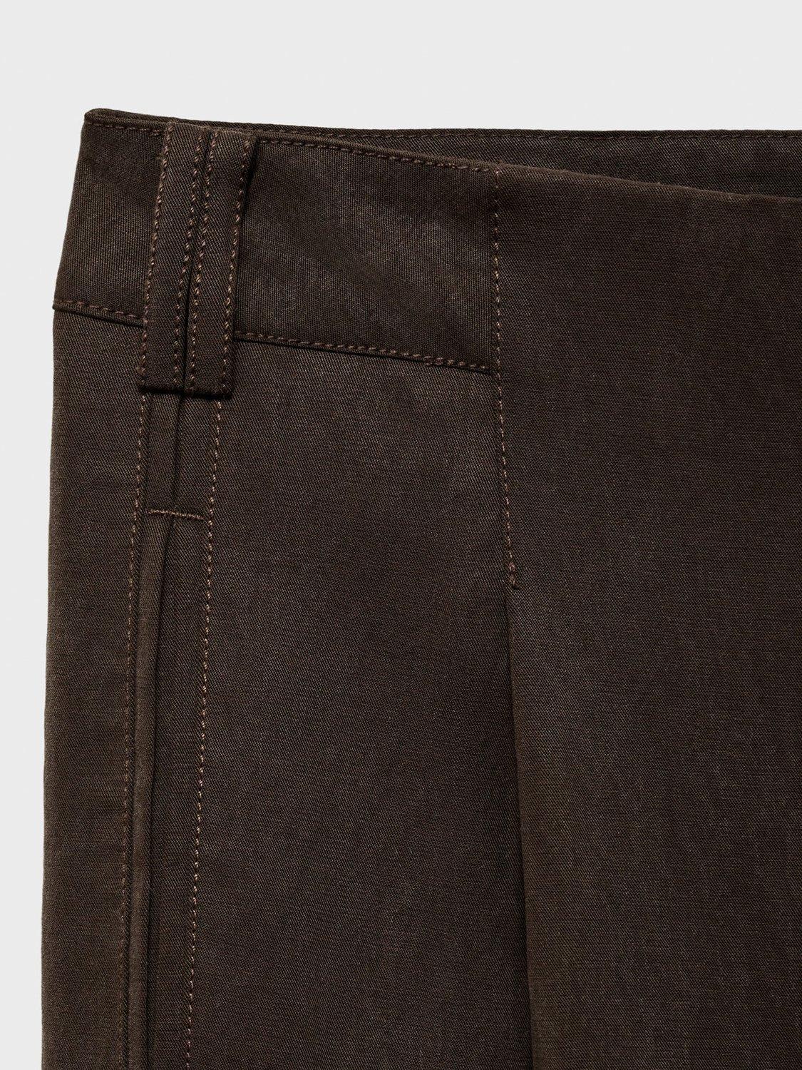 Product image 7 of 7, which shows Mango Adrian Straight Fit Trousers, Brown, 12
