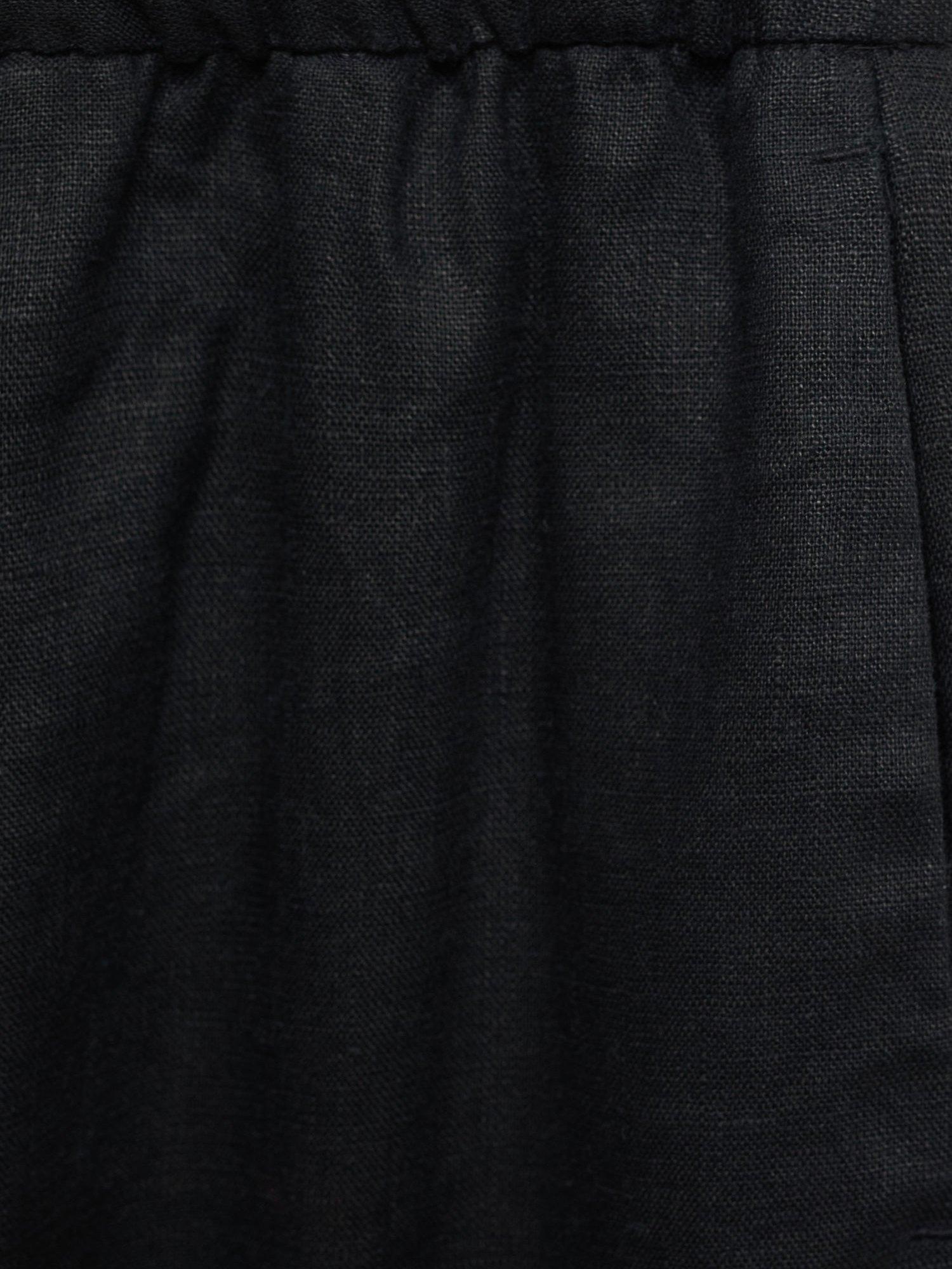 Product image 5 of 6, which shows Mango Alada Straight Pure Linen Trousers, Black, XS