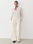 Mango Alba Wide Leg Trousers, Light Beige