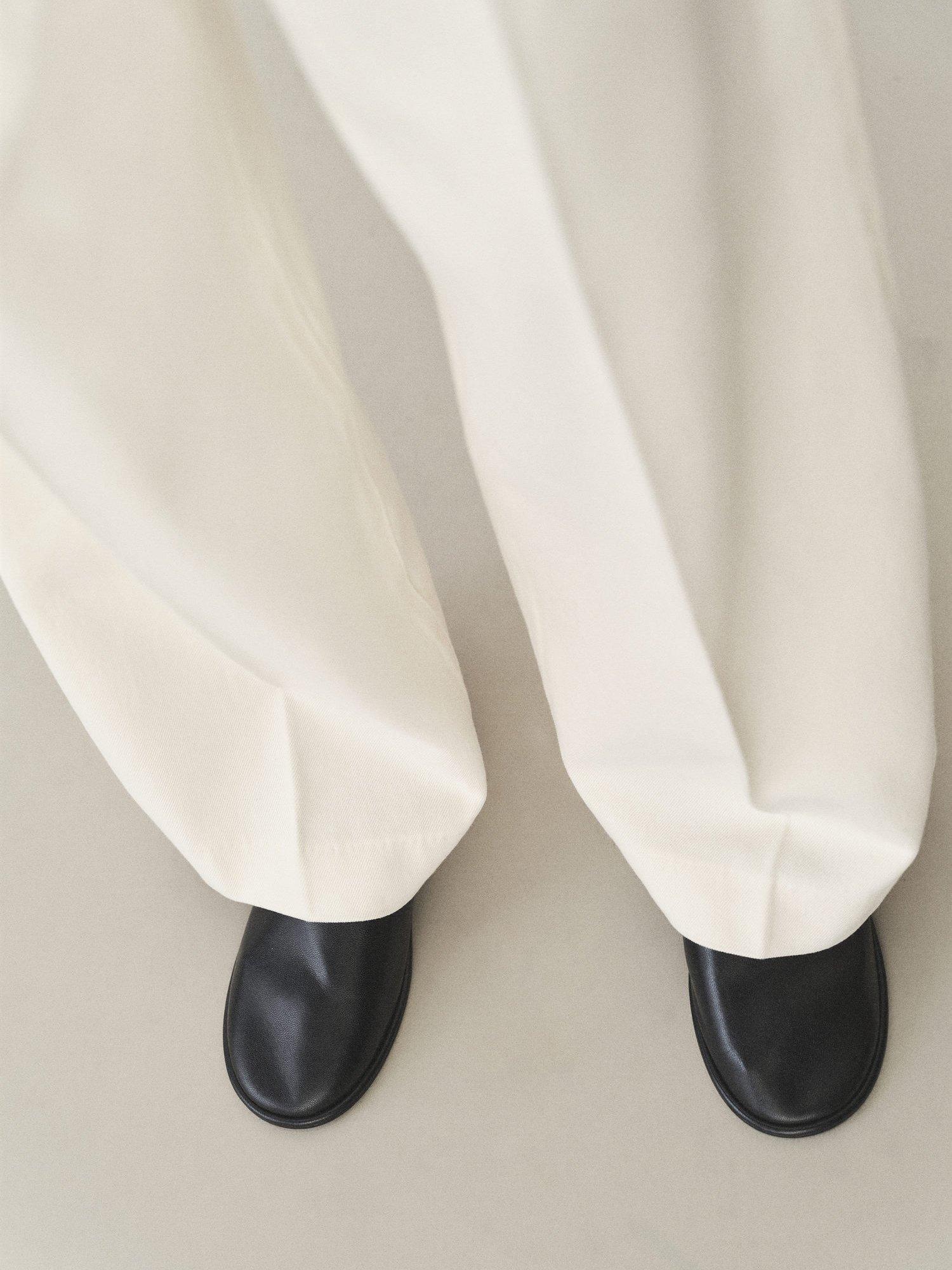 Product image 7 of 8, which shows Mango Alba Wide Leg Trousers, Light Beige, M