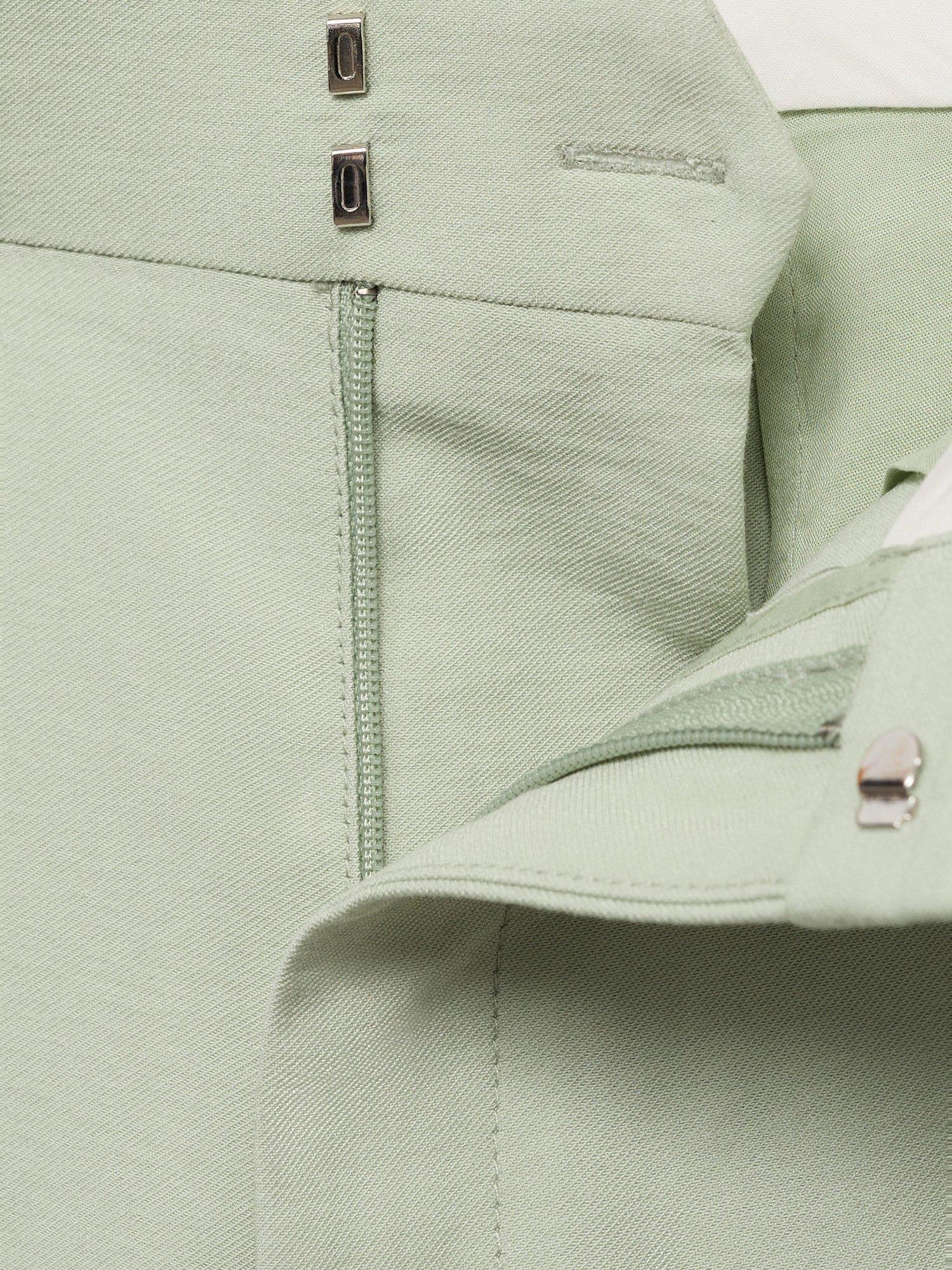 Product image 7 of 7, which shows Mango Pleat Straight Tailored Trousers, Green, 10