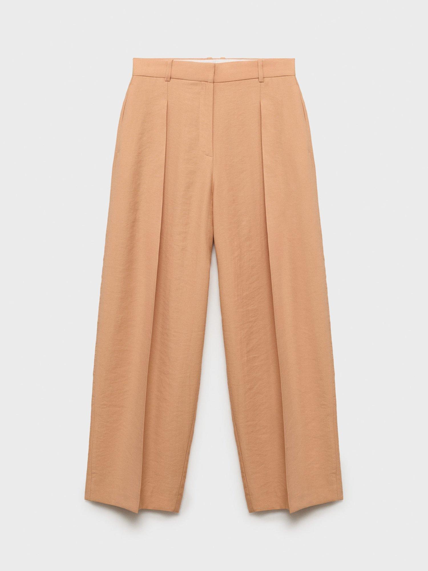 Product image 3 of 8, which shows Mango Madame Cropped Trousers, Pink, 10