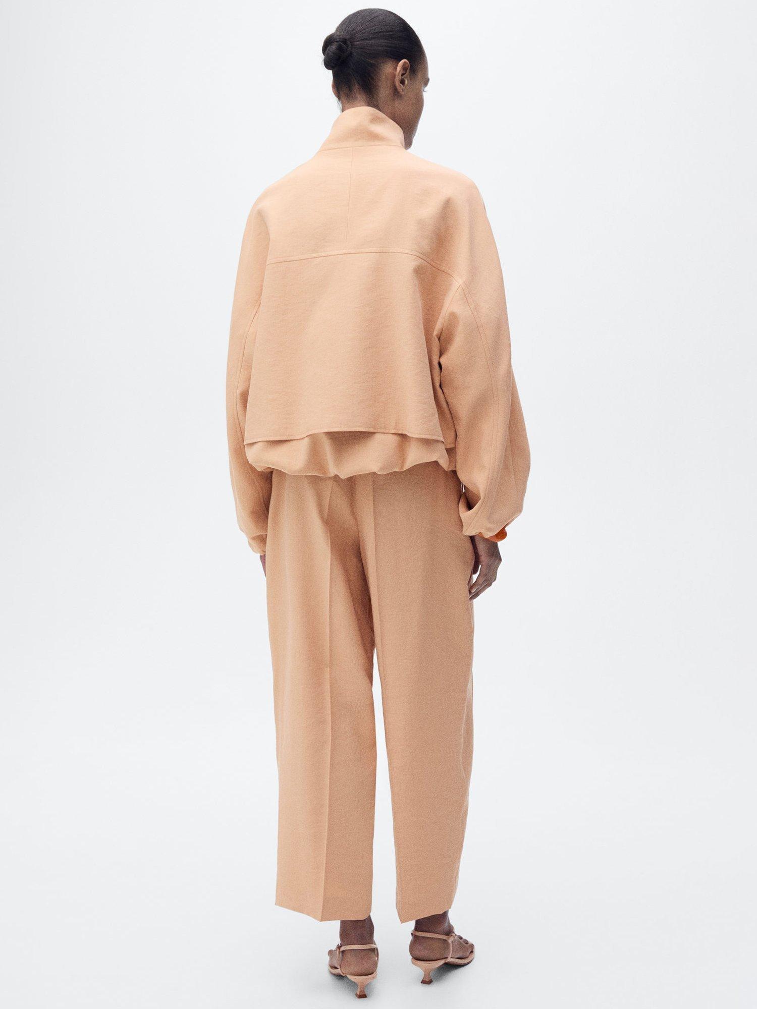 Product image 4 of 8, which shows Mango Madame Cropped Trousers, Pink, 10