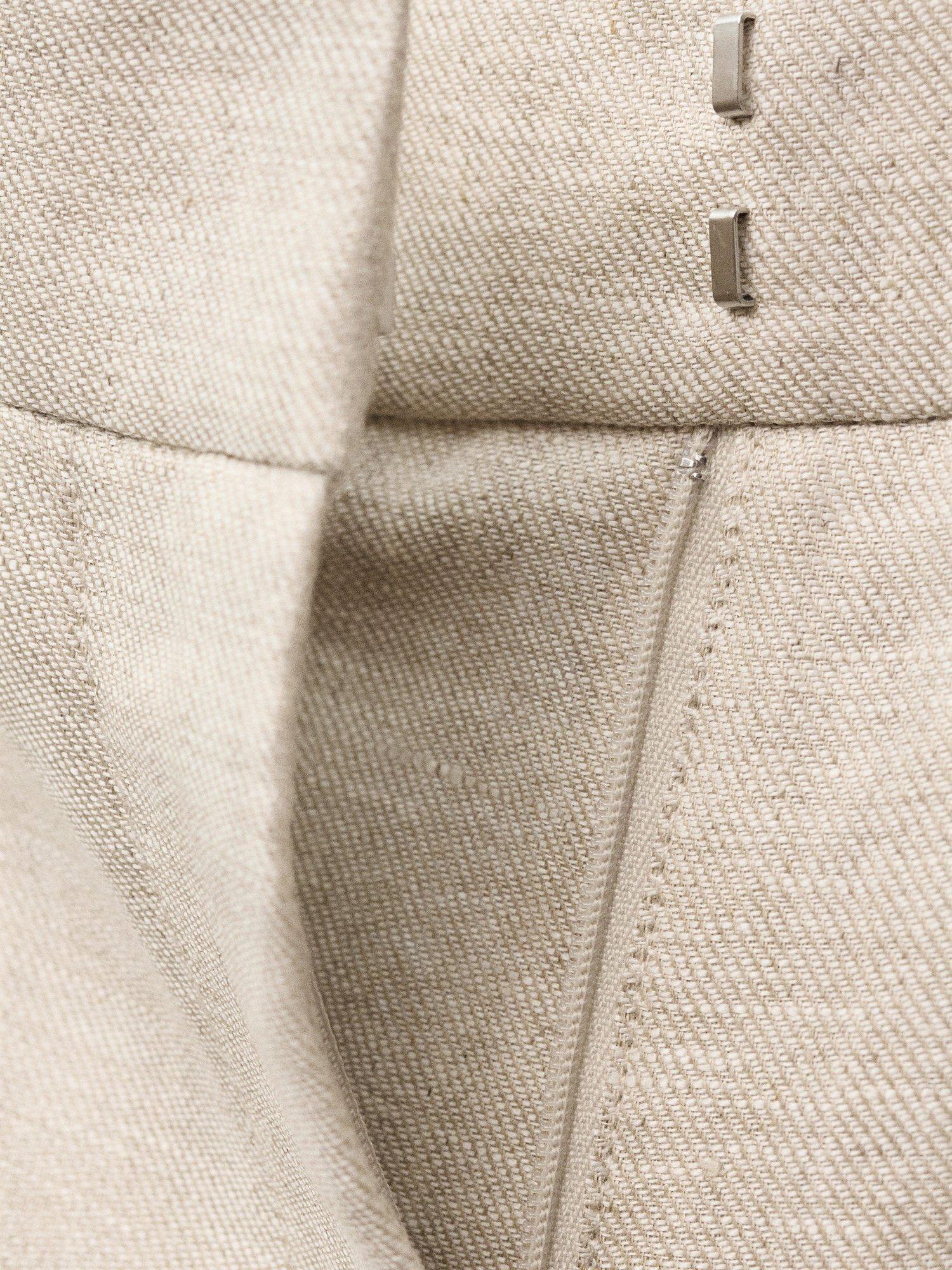 Product image 8 of 8, which shows Mango Margarit Linen Trousers, Beige, 10