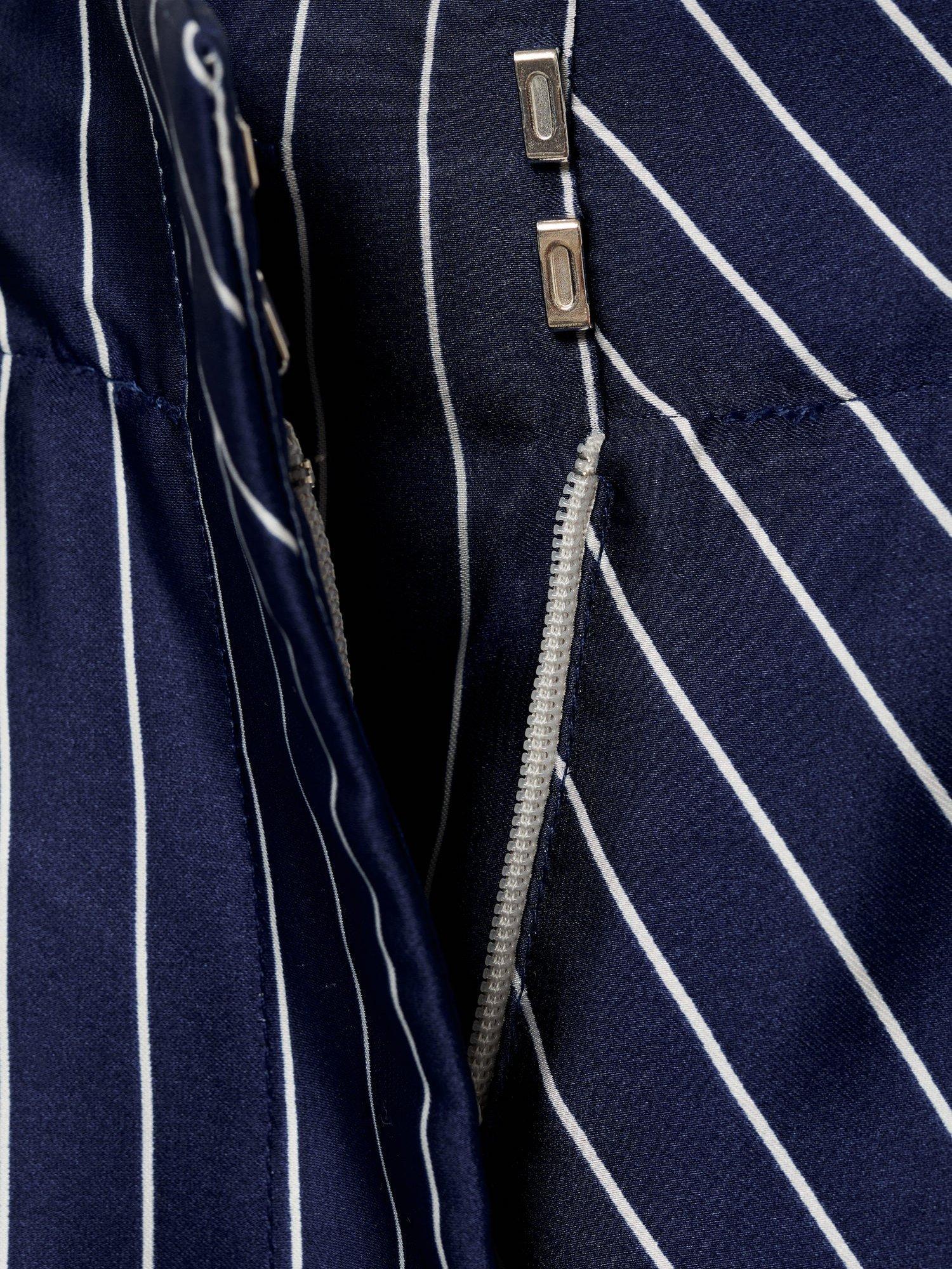 Product image 8 of 8, which shows Mango Shirty Stripe Satin Trousers, Medium Blue, L